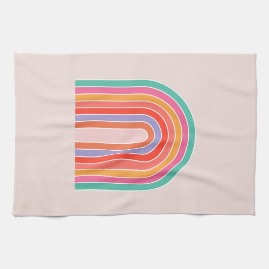 Moderner Regenbogen Mitte des Jahrhunderts Geschirrtuch (Horizontal)