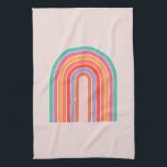 Moderner Regenbogen Mitte des Jahrhunderts Geschirrtuch<br><div class="desc">Abstrakt Retro Regenbogen - farbiger Regenbogen.</div>