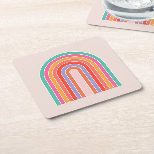 Moderner Regenbogen Mitte des Jahrhunderts Rechteckiger Pappuntersetzer (angewinkelt)