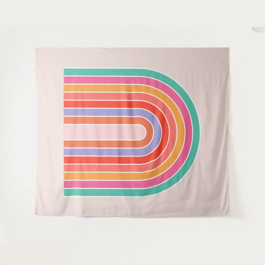 Moderner Regenbogen Mitte des Jahrhunderts Wandteppich (Vorderseite (Horizontal))