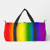 Moderner Regenbogen-Mosaik-Schriftname Duffle Bag (Vorderseite)