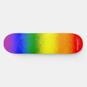 Moderner Regenbogen-Mosaik-Schriftname Skateboard (Horizontal)
