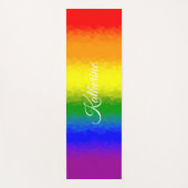 Moderner Regenbogen-Mosaik-Schriftname  Yogamatte (Vorderseite)