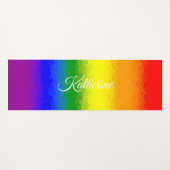 Moderner Regenbogen-Mosaik-Schriftname  Yogamatte (Vorderseite (Horizontal))