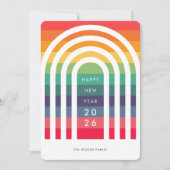 Moderner Regenbogen Neujahr Feiertagskarte (Vorderseite)