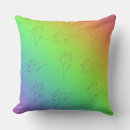 Moderner Regenbogen Ombre Floral Kissen