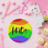 Moderner Regenbogen Pappteller (Party)
