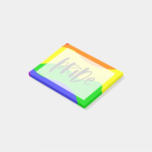 Moderner Regenbogen Post-it Klebezettel (angewinkelt)