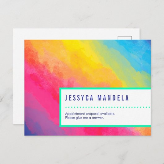 Moderner Regenbogen Postkarte (Vorne/Hinten)