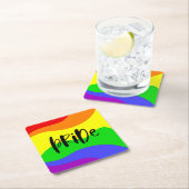 Moderner Regenbogen Rechteckiger Pappuntersetzer (Vor Ort)