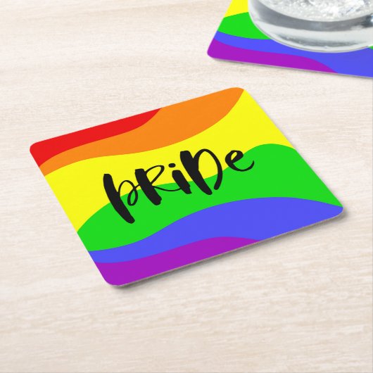 Moderner Regenbogen Rechteckiger Pappuntersetzer (angewinkelt)