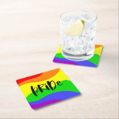 Moderner Regenbogen Rechteckiger Pappuntersetzer (Vor Ort)