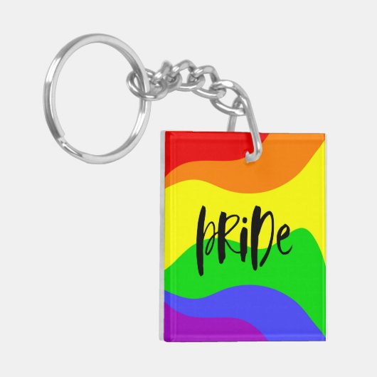 Moderner Regenbogen Schlüsselanhänger (Vorderseite links)