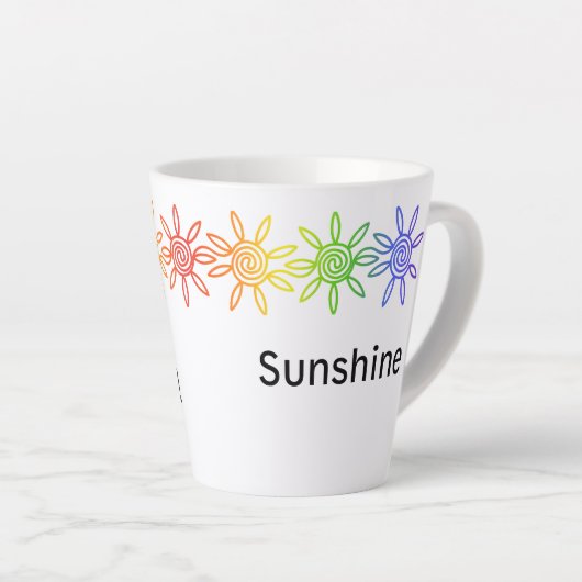 Moderner Regenbogen Sonnenschein Personalisierte L Milchtasse (Rechte Ecke)