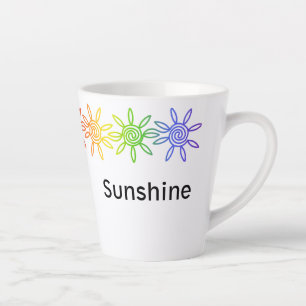 Moderner Regenbogen Sonnenschein Personalisierte L Milchtasse