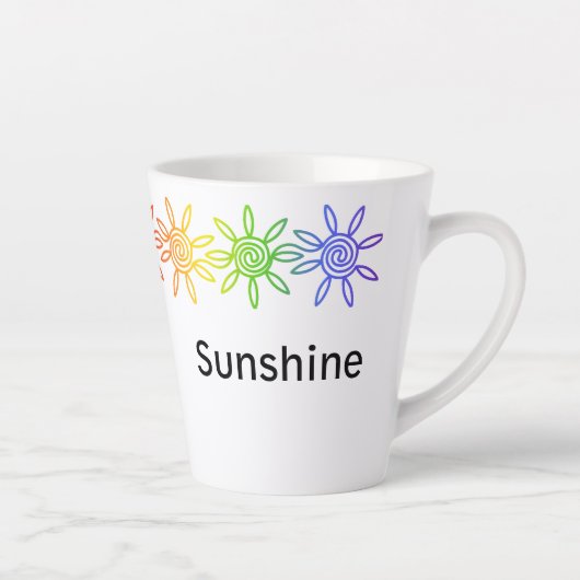 Moderner Regenbogen Sonnenschein Personalisierte L Milchtasse (Rechts)