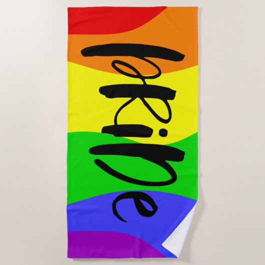 Moderner Regenbogen Strandtuch (Vorderseite)