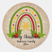 Moderner Regenbogen Weihnachten 20xx Jahr Text Runder Aufkleber (Vorderseite)