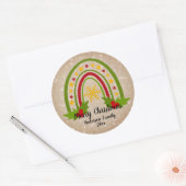 Moderner Regenbogen Weihnachten 20xx Jahr Text Runder Aufkleber (Umschlag)