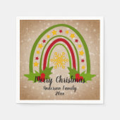 Moderner Regenbogen Weihnachten 20xx Jahr Text Serviette (Vorderseite)