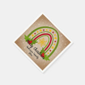 Moderner Regenbogen Weihnachten 20xx Jahr Text Serviette (Ecke)