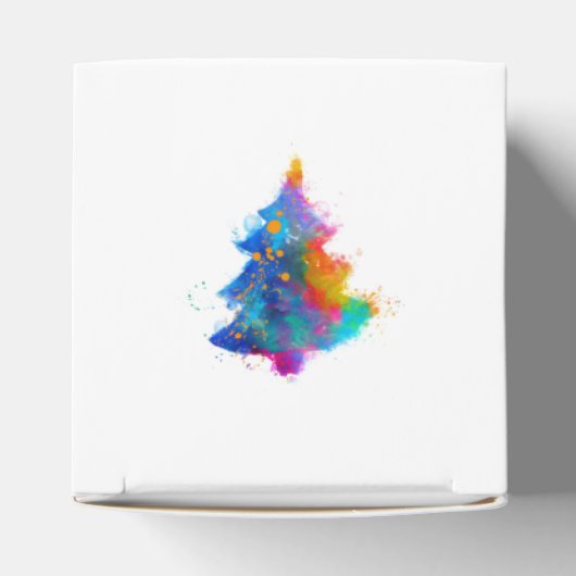 Moderner Regenbogen Weihnachtsbaum Custom Klein Geschenkschachtel (Oben)