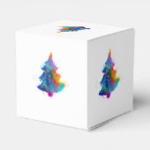 Moderner Regenbogen Weihnachtsbaum Custom Klein Geschenkschachtel (Rückseite)