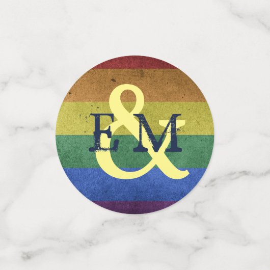 Moderner Regenbogen Weihnachtsbaum Custom Monogram Konfetti (Klein Vorderseite)