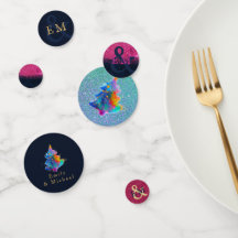 Moderner Regenbogen Weihnachtsbaum Custom Monogram