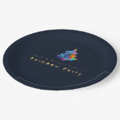 Moderner Regenbogen Weihnachtsbaum Personalisierte Pappteller (Schrägansicht)