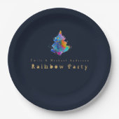 Moderner Regenbogen Weihnachtsbaum Personalisierte Pappteller (Vorderseite)