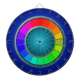 Moderner Regenbogenblauer Dartboard-Minimalismus Dartscheibe