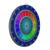 Moderner Regenbogenblauer Dartboard-Minimalismus Dartscheibe (Vorderseite Links)