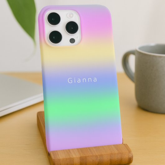Moderner Regenbogenfarbstreifen Mit Monogramm Case-Mate iPhone Hülle