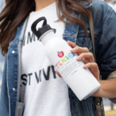 Moderner Regenbogenlehrer Danke Edelstahlflasche