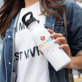 Moderner Regenbogenlehrer Danke Edelstahlflasche