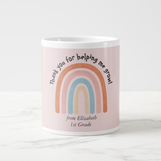 Moderner Regenbogenlehrer Danke für Ihre Tasse (Vorderseite)