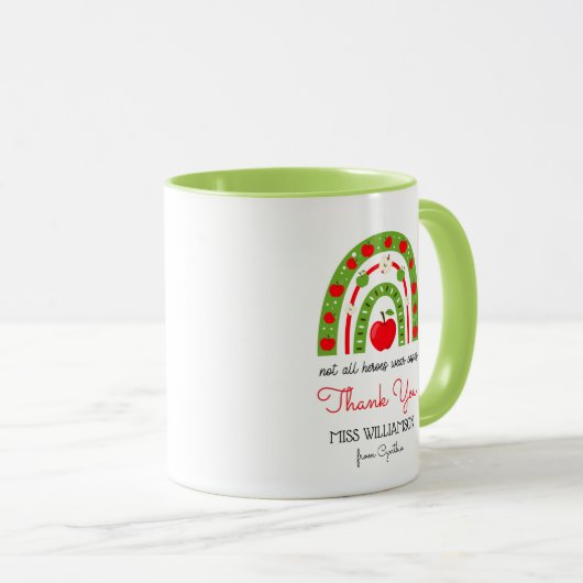 Moderner Regenbogenlehrer Danke, Geschenk C Tasse (VorderseiteRechts)