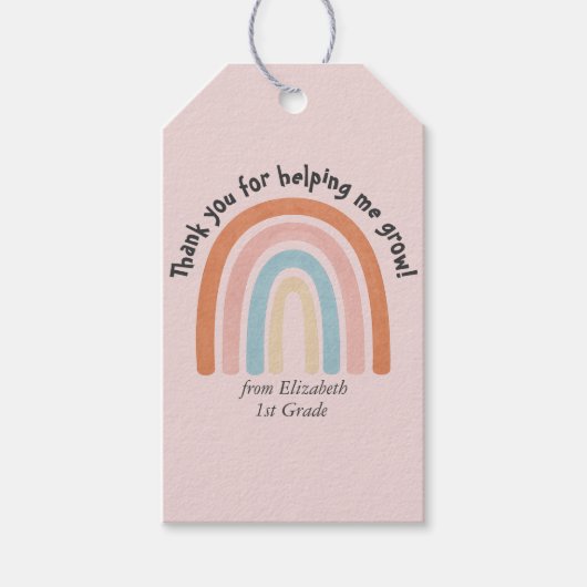 Moderner Regenbogenlehrer Danke Geschenkanhänger (Vorderseite)