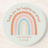 Moderner Regenbogenlehrer Danke Getränkeuntersetzer (Vorne)