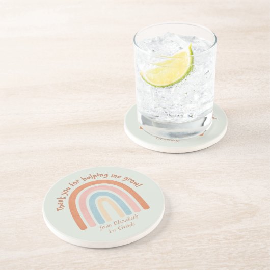 Moderner Regenbogenlehrer Danke Getränkeuntersetzer (Seite)