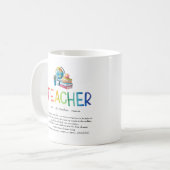 Moderner Regenbogenlehrer Danke Kaffeetasse (Vorderseite Links)