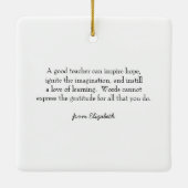 Moderner Regenbogenlehrer Danke Keramikornament (Rückseite)