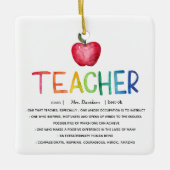 Moderner Regenbogenlehrer Danke Keramikornament (Vorderseite)