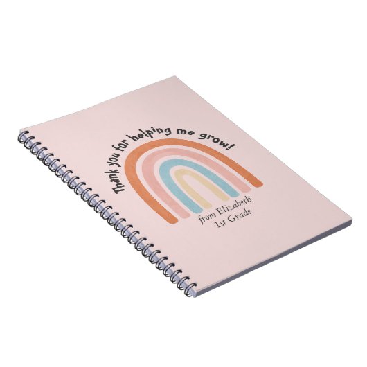 Moderner Regenbogenlehrer Danke Notizblock (Rechte Seite)
