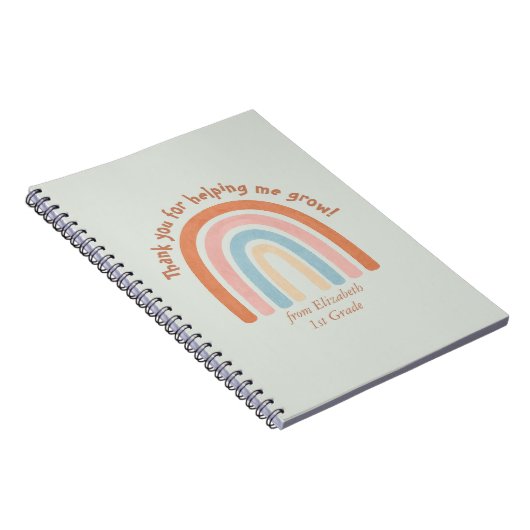 Moderner Regenbogenlehrer Danke Notizblock (Rechte Seite)