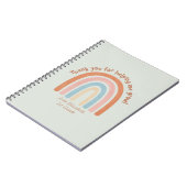 Moderner Regenbogenlehrer Danke Notizblock (Linke Seite)