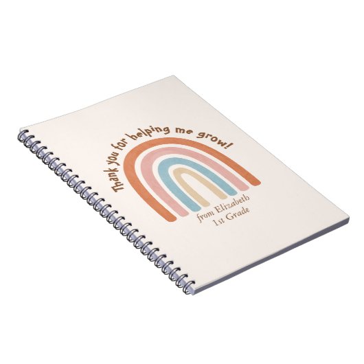 Moderner Regenbogenlehrer Danke Notizblock (Rechte Seite)