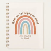 Moderner Regenbogenlehrer Danke Planer (Vorderseite)