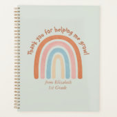 Moderner Regenbogenlehrer Danke Planer (Vorderseite)